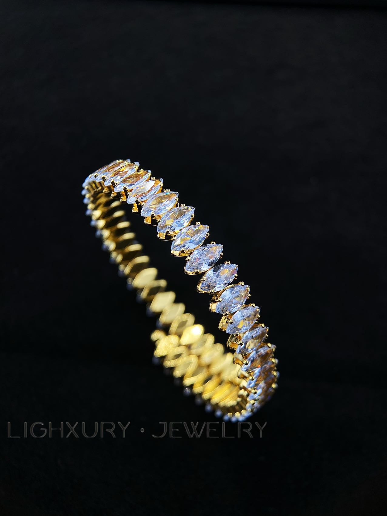 Gold plated high quality cubic zirconia bracelet