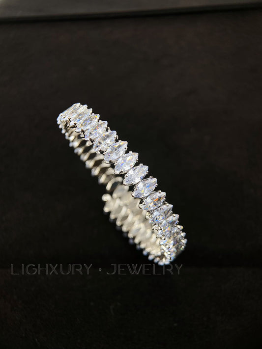 High quality cubic zircon platinum plated bracelet