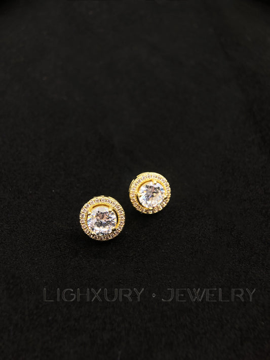 Lighxury Jewelry Round Ear Studs