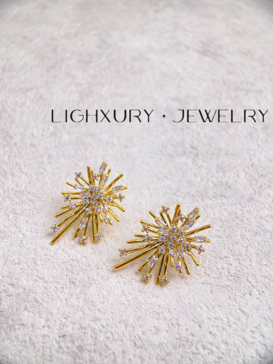 Golden Firework-Inspired Earrings: A Dazzling Celebration of Style