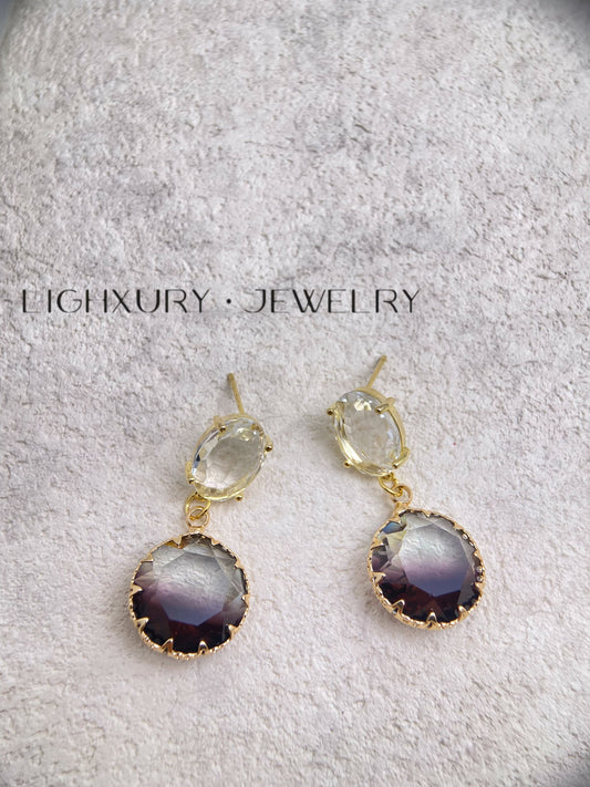 Purple Gradient Crystal Earrings: A Dazzling Display of Elegance and Color